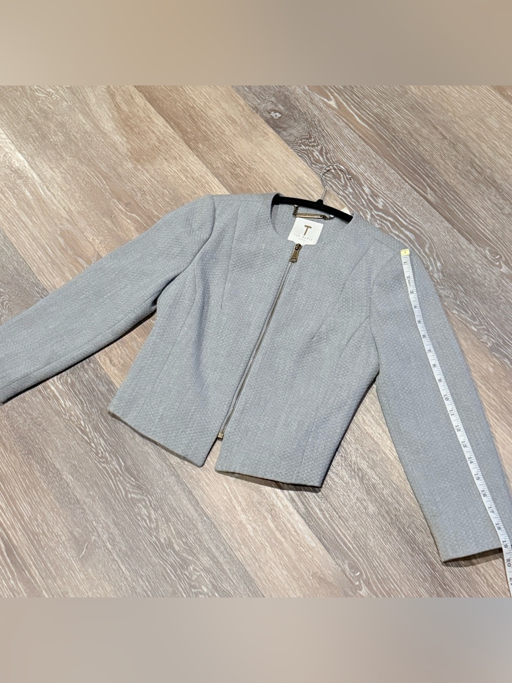Ted Baker | 3/4 Length Cropped Blazer | Light Gray | Size 0